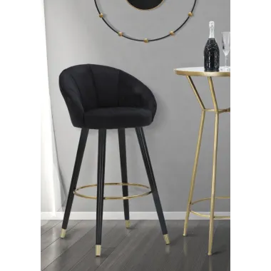 Hoker Barowy PRAGUE Czarny 55 56 104 cm (wysokość siedziska 80 cm)